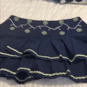 Lucky in Love Navy Skirt with Green Accents